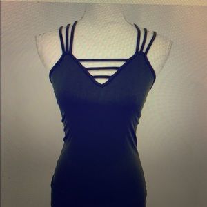 Black Love Charm strappy seamless cami